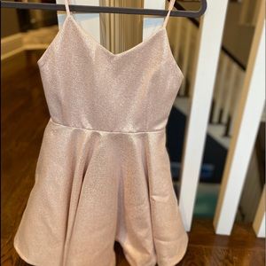 Un Deux Trois Rose Gold Glitter Party Dress